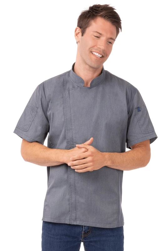 Chef Works Men's Springfield Chef Coat Jacket, Ink Blue, 3XL