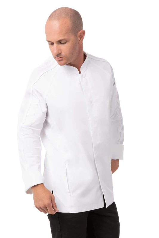 Chef Works Men's CES04WHTS Chef's Jacket, White, S
