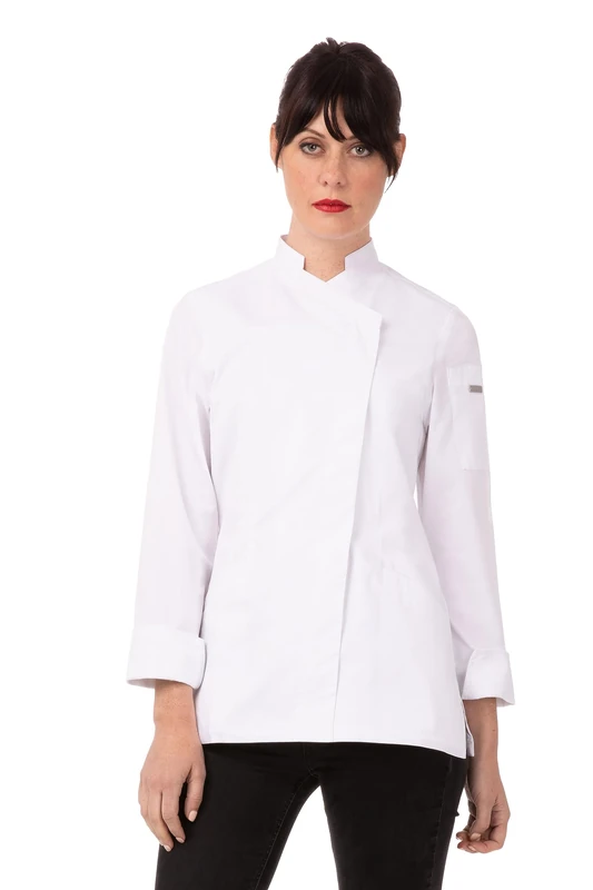Chef Works Women's Marrakesh V-Series Chef Coat Jacket, White, Medium