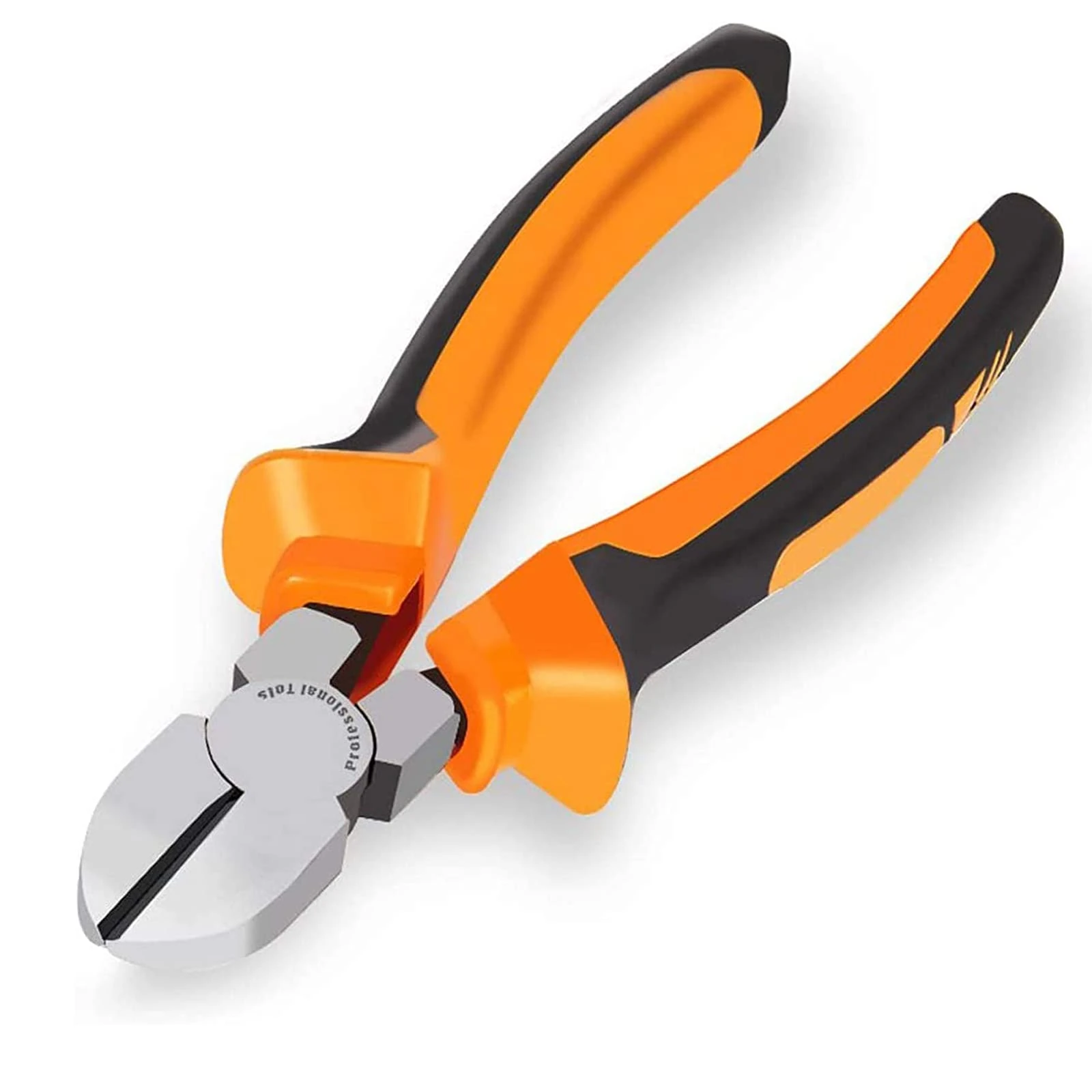 BOENFU Diagonal Cutting Pliers 160mm Side Cutters Heavy Duty Wire Cutters with Anti-Slip Handle 6 inch Professional Nippers Wire Clippers, Orange