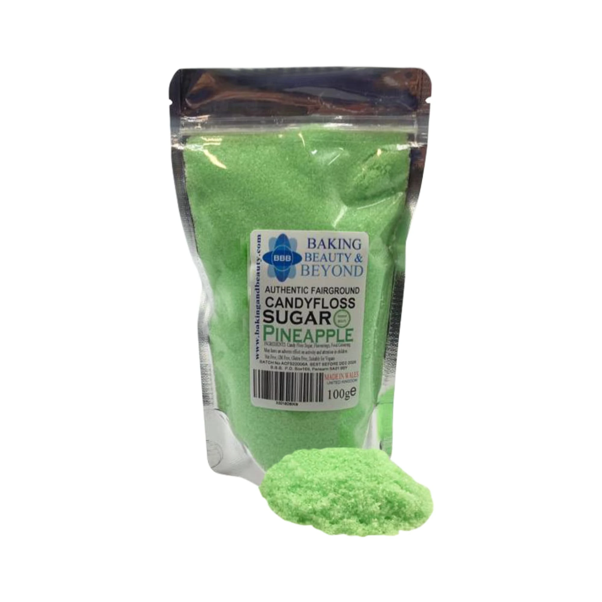 Baking Beauty and Beyond Premium Candy Floss Sugar 100g - Pineapple Flavour