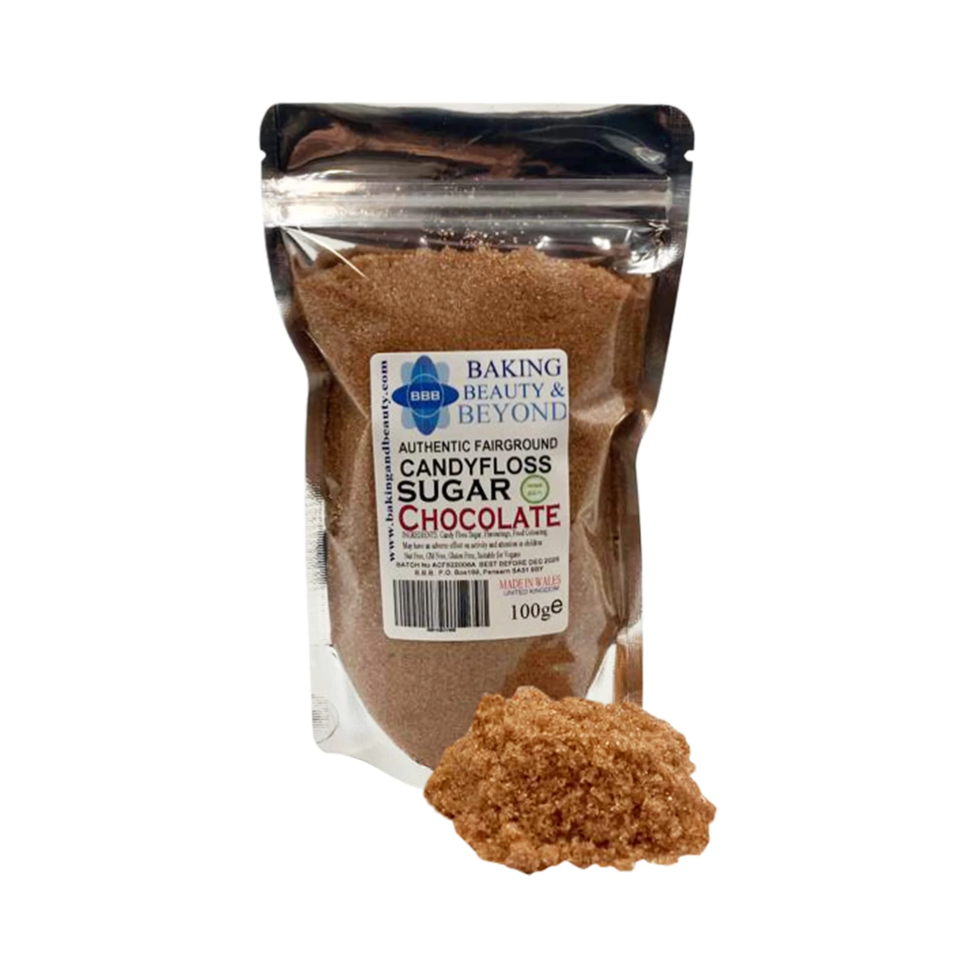 Baking Beauty and Beyond Premium Candy Floss Sugar 100g - Chocolate Flavour