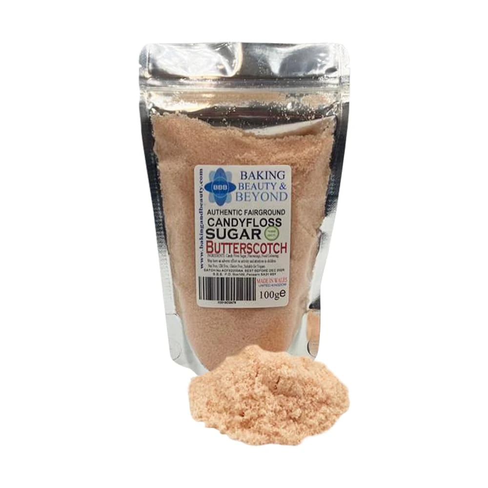 Baking Beauty and Beyond Premium Candy Floss Sugar 100g - Butterscotch Flavour
