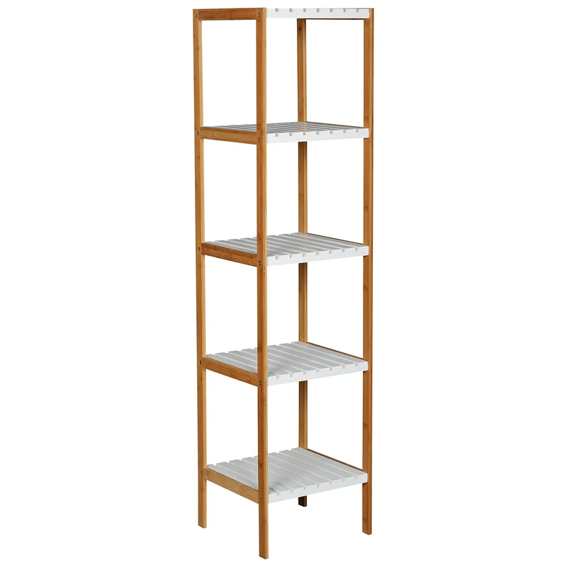 MSV Shelf 5 Tier, Bamboo, Brown, 140 x 34 x 33 cm, Pack of 13