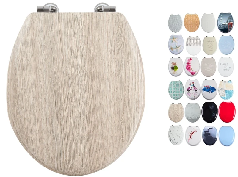 MSV WC seat with hinges of steel parquet