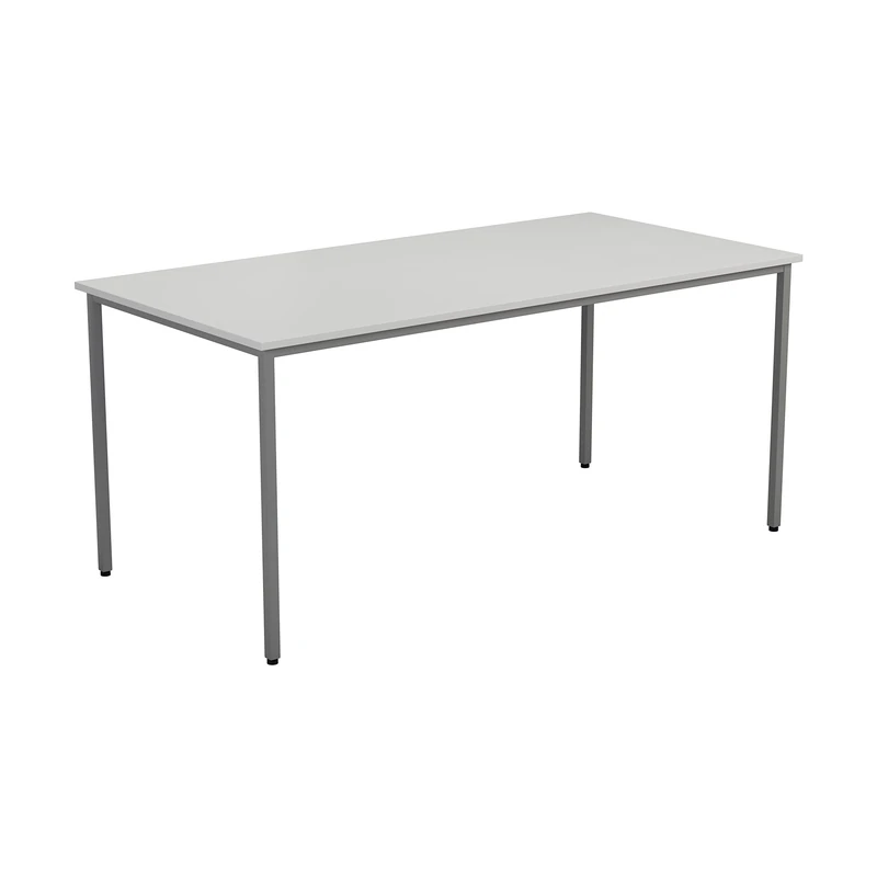 Office Hippo Office Table - Sturdy & Robust Computer Table, Height Adjustable, 5 Year Guarantee, White, 120 x 80 x 73 cm