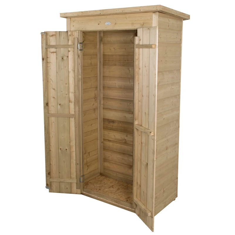 Forest Garden Shiplap Pent Tall Garden Store 1m x 0.55m Pressure Treated Wooden Patio Shed