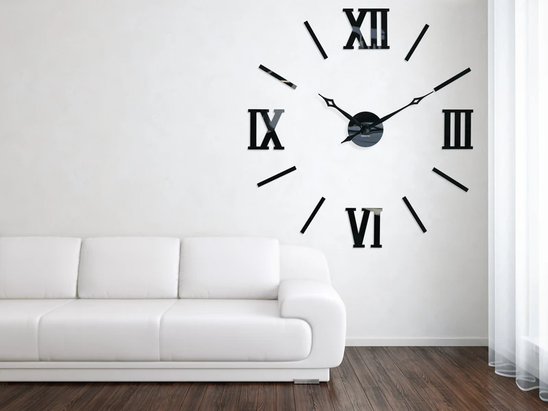 FLEXISTYLE Modern Large Wall Clock DIY Admirable 3 XXL, Roman, 100-130 cm, Living Room, Bedroom, Made in the EU, Quiet - Image 1