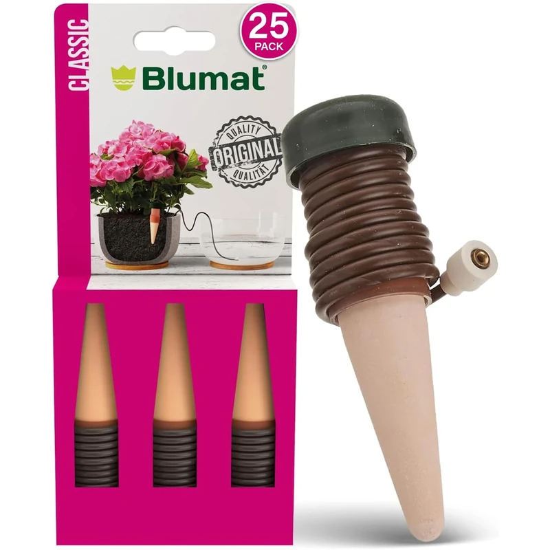 Blumat Classic Plant Watering Stakes | for Everyday Home or Vacation Use | Indoor or Outdoor Water Spikes for Plants | Automatic Drip Irrigation (25 Pack)