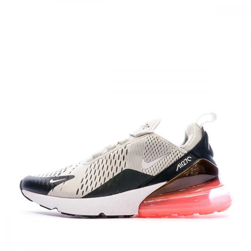 NIKE Men's Air Max 270 Sneaker, Black Black Lt Bone Hot Punch White 003, 11.5 UK