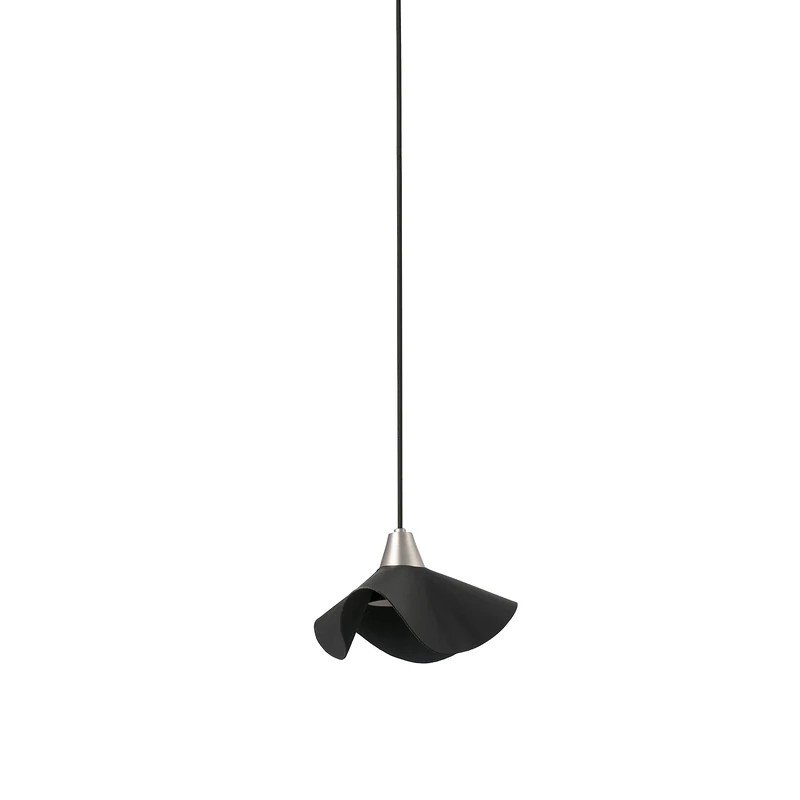 FARO BARCELONA 66230 - Helga LED Pendant Light Black Leather