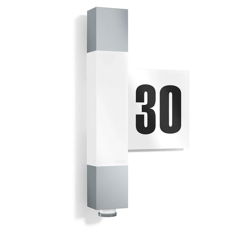 STEINEL Outdoor Light L 630 LED Silver - House Number Included - 360° Motion Sensor - Range - 663 lm - 8.2W