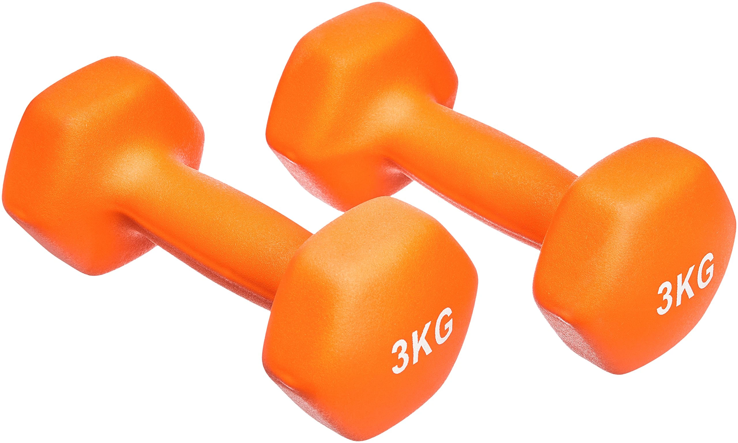 Amazon Basics Neoprene Dumbbell Pair, 3 kg, Orange