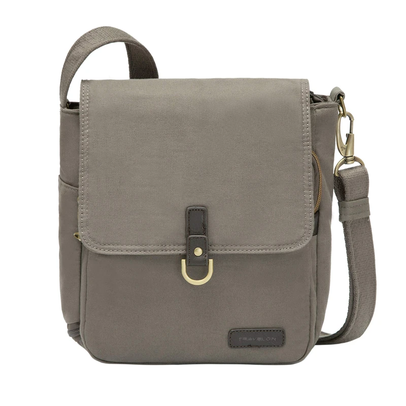 Travelon Anti-Theft Courier Tour Bag, Stone Gray, One Size - Image 1