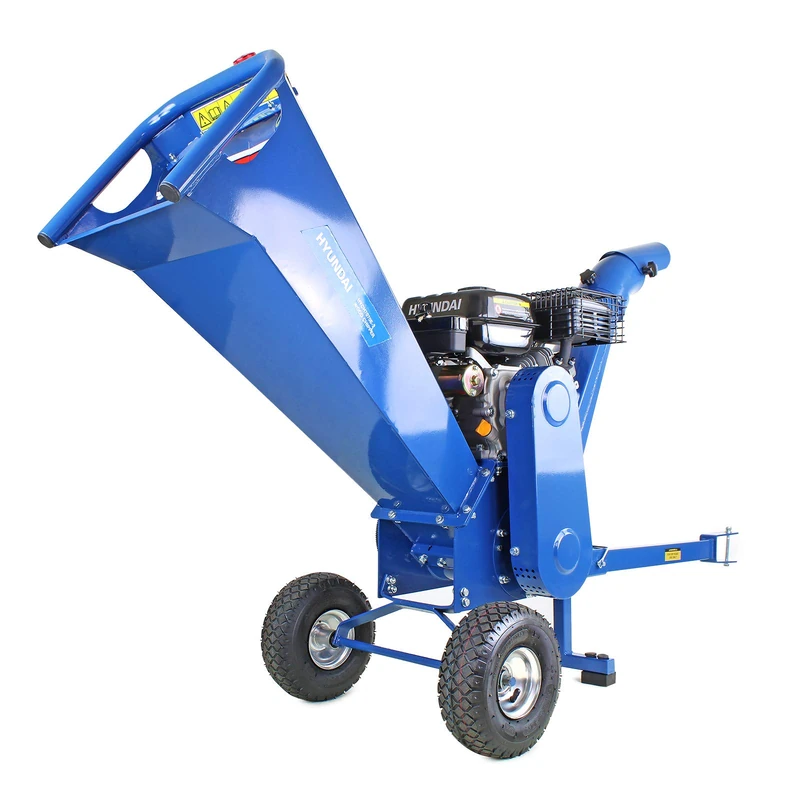 Hyundai 7hp 212cc Electric Start Wood Chipper Garden Shredder 2-blade drum mechanism, Raised ejection chute Compact yet powerful chipper Extra Safe with 3 Year Warranty - Image 1