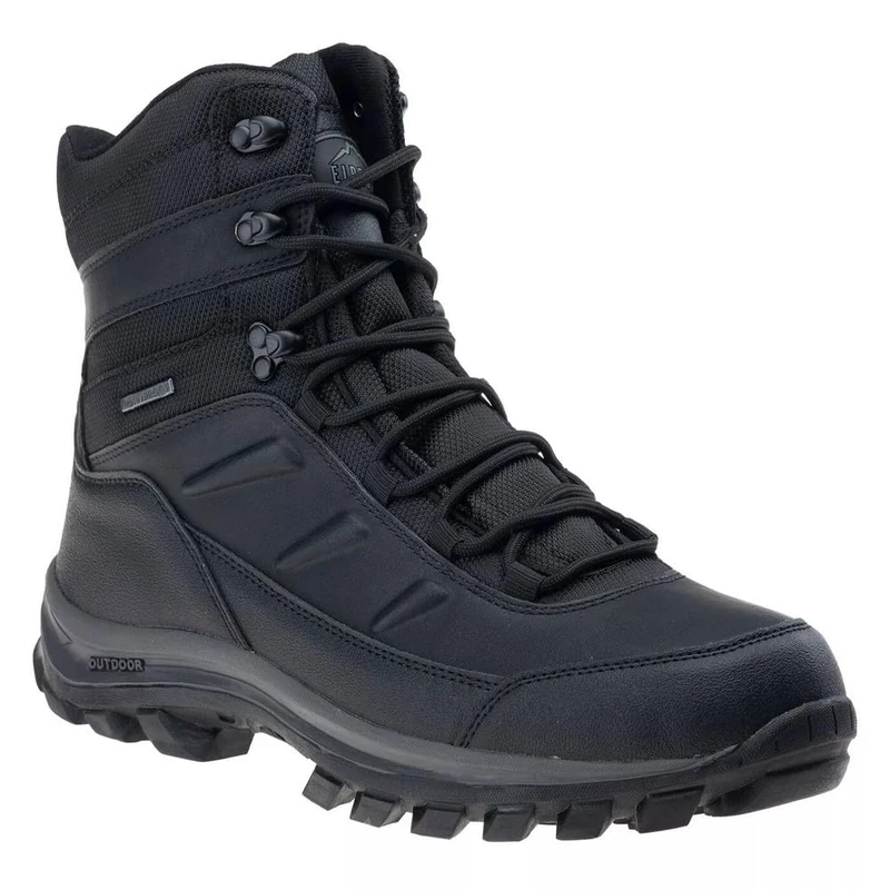 Elbrus Men's Spike-Mid-Black-Dark-Grey Slippers, 1, 43 EU, 1, 9.5 UK