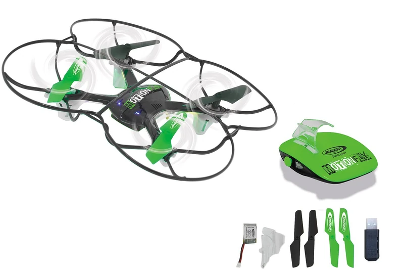 Jamara 422039 Moti Dragonfly Drone G-sensor Compass Turbo Flip 2.4G, Altitude, Headless, Start and Land Assistant. 4 powerful and Draughts Strong Blades – up to 30 km/h, 3 LED Lighting