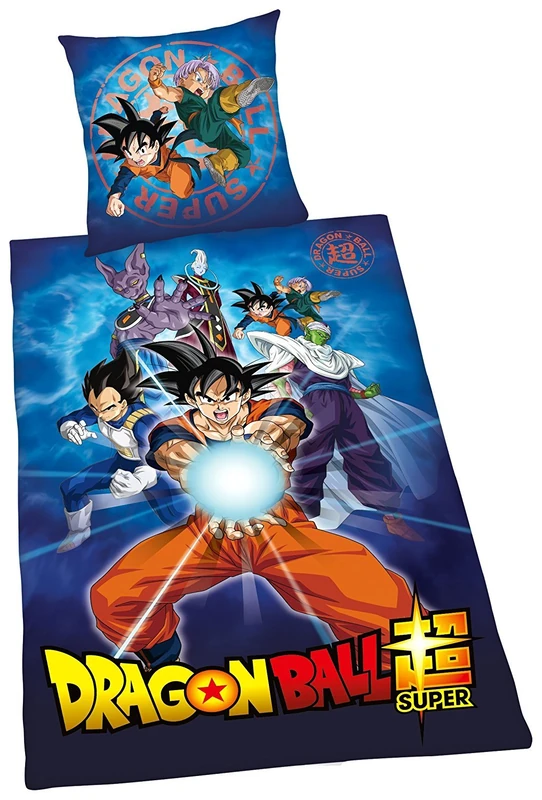 Herding DRAGONBALL SUPER Bedding Set, Reversible Motif, Duvet Cover 135 x 200 cm, Pillow Case 80 x 80 cm, Cotton/Renforcé