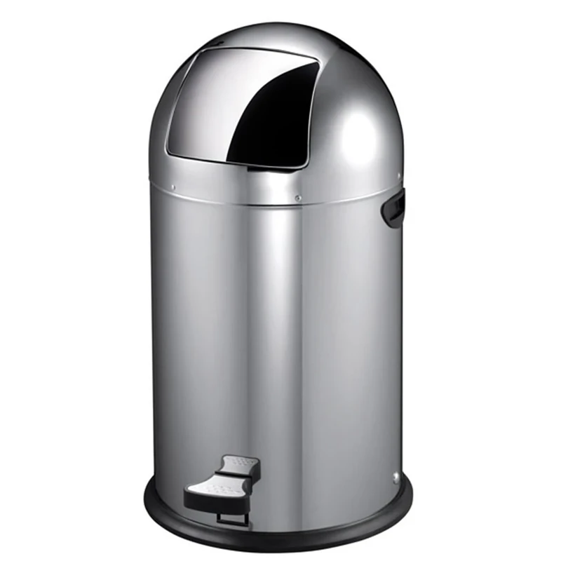 Garcia of Pou 127.72 Push Bin, 40 Litre, Stainless Steel, 38 x 74 cm, Pack of 1, Silver