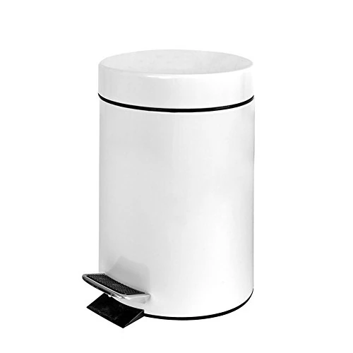 Garcia of Pou 162.19 Cube Pedal with Receptacle in the Interior, 3 Litres, Steel, 17 x 27 cm, Set of 6, White