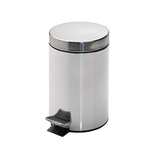 Garcia of Pou 162.28 Cube Pedal with Receptacle On The Inside, 3 Litres, Stainless Steel, 17 x 27 cm, Set of 6, Silver