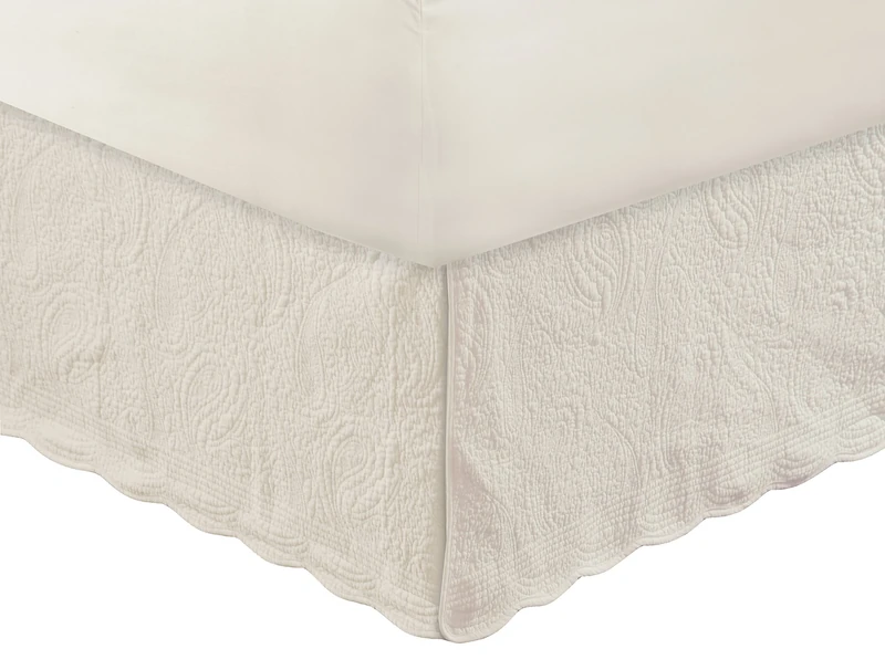 Greenland Home Bed Skirt, Cotton, Ivory, Queen
