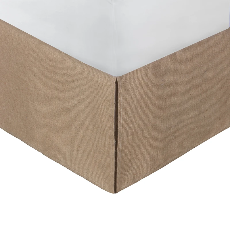Greenland Home Bed Skirt, Burlap drop. 100% polyester platform, Natural, King - Image 1