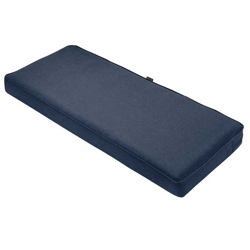 Classic Accessories Montlake FadeSafe Water-Resistant 59 x 18 x 3 Inch Outdoor Bench/Settee Cushion, Patio Furniture Swing Cushion, Heather Indigo Blue, Patio Loveseat Cushion