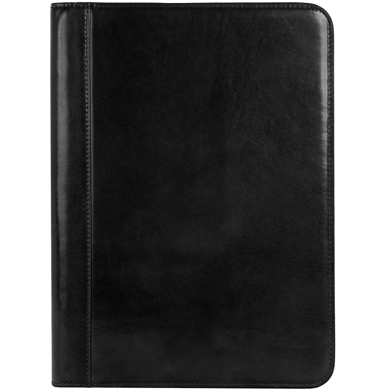Leather Portfolio Folder A4 Document Case Business Padfolio Organizer Folio - Time Resistance