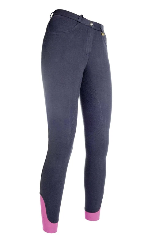 HKM Women's Kate Silicone Full seat Riding Breeches, Deep Blue, 28