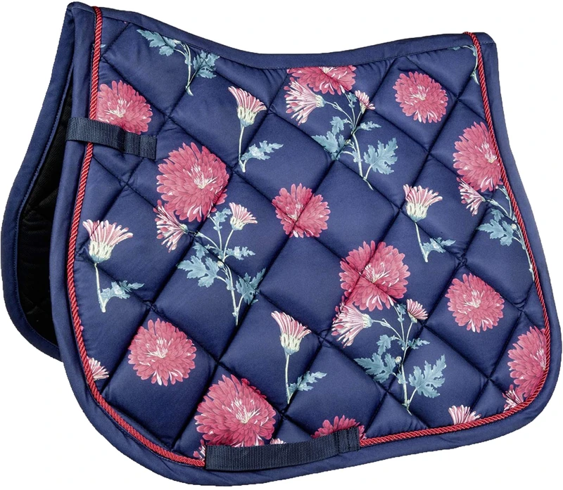 Hkm Hkm 4057052233449 Flowerpower-6939 Saddle Cloth Dark Blue/Dark Pink Pony Dressage