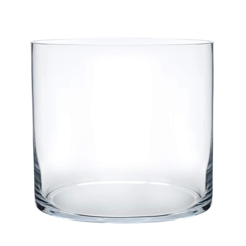 Royal Imports Flower Glass Vase Decorative Centerpiece For Home Or Wedding - Cylinder Shape, 8" Tall, 8" Opening, Clear