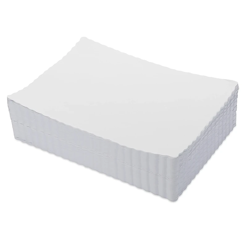 Scalloped Paper Placemats Bulk - Case of 1000 Rectangular Mats - 10" x 14" White Placemats - Disposable Commercial Place Mats for Health Care Facilities, Restaurants, Diners, and Catered Events