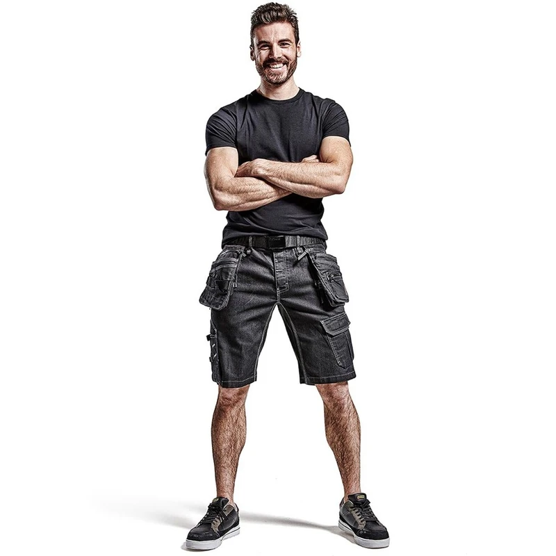 Blåkläder 19921141 Craftsman Stretch Shorts, Cordura Denim, Black, Size: C48 - Image 1