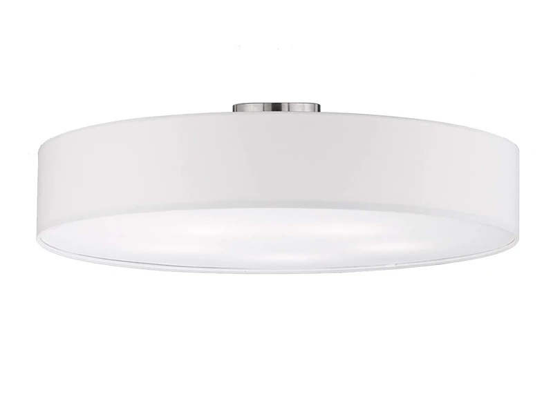 Trio Leuchten Hotel 603900501 Ceiling Light Metal Nickel Matt Fabric Shade White Excl. 5X E27