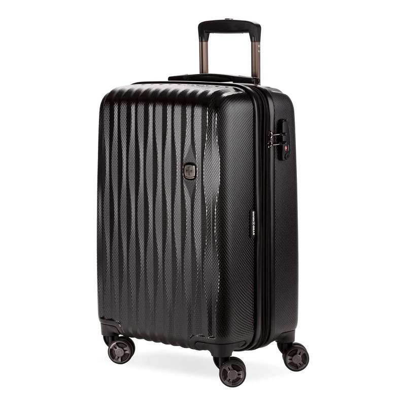 SwissGear Hardside Expandable Luggage with Spinner Wheels and TSA Lock, Black, Carry-On 19-Inch - Image 1