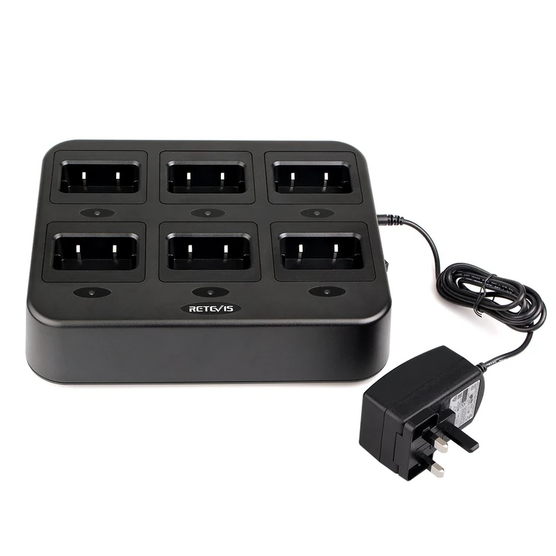 Retevis RT24 Charger Six-Way Charger for RT24 RT21 Walkie Talkie, Can Charge 6 Two Way Radios or 6 Batteries, Multiple Protections, Safe and Efficient (1 Pcs)