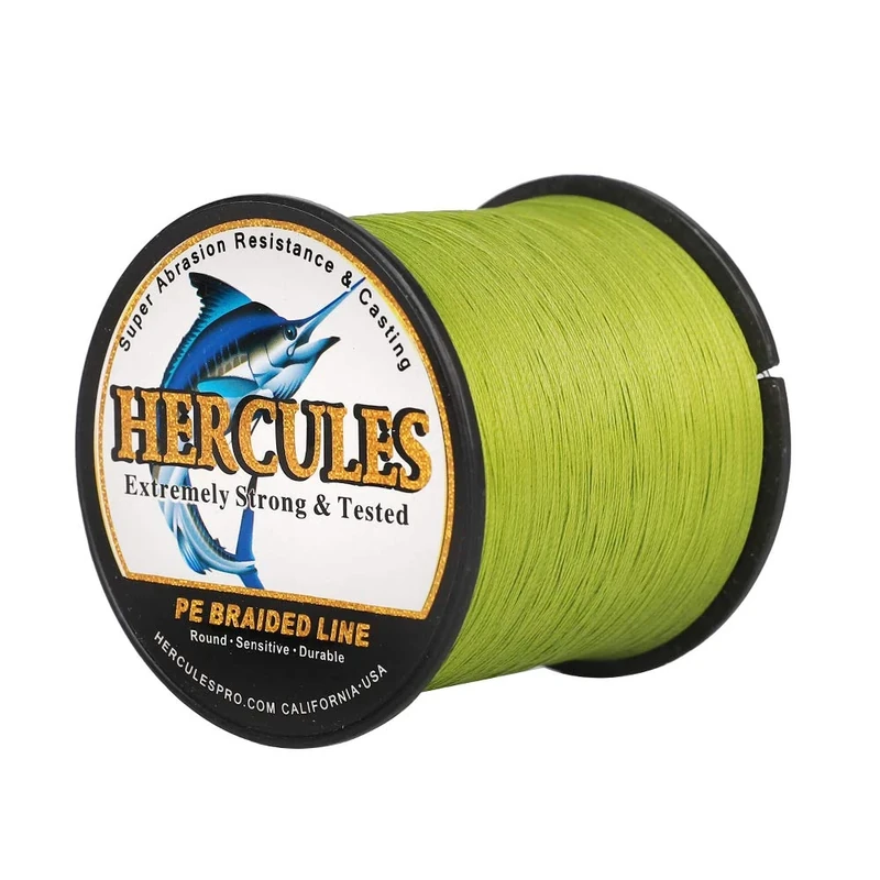 Hercules Super Cast 1000M 1094 Yards Braided Fishing Line 15 LB Test for Saltwater Freshwater PE Braid Fish Lines Superline 8 Strands - Army Green, 15LB (6.8KG), 0.16MM
