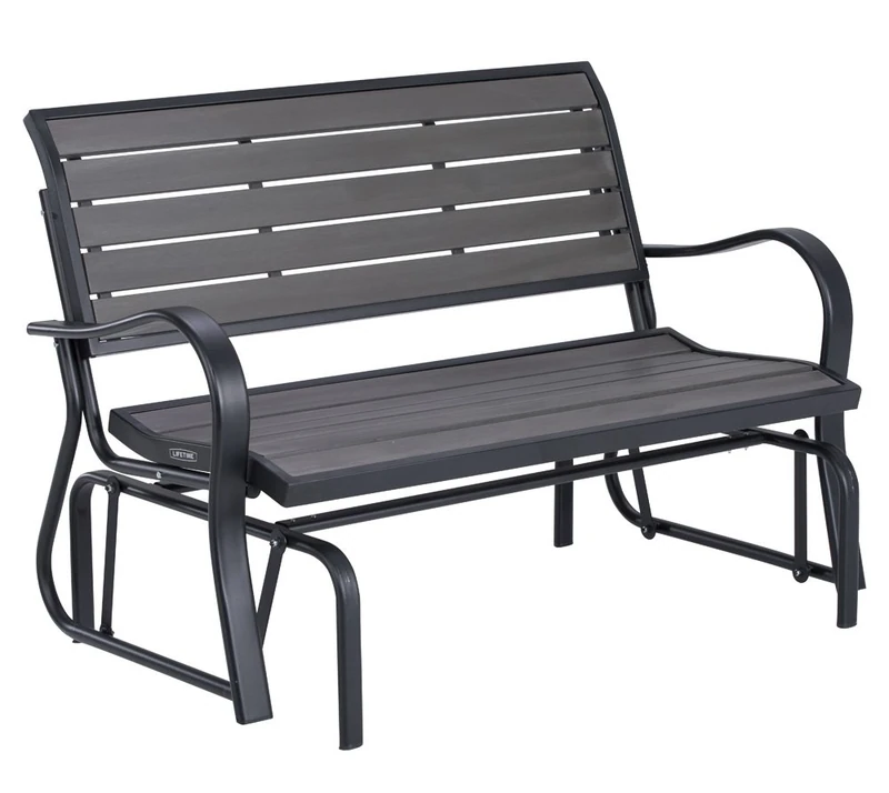 LIFETIME Wood Alternative Glider Bench, Harbor Gray