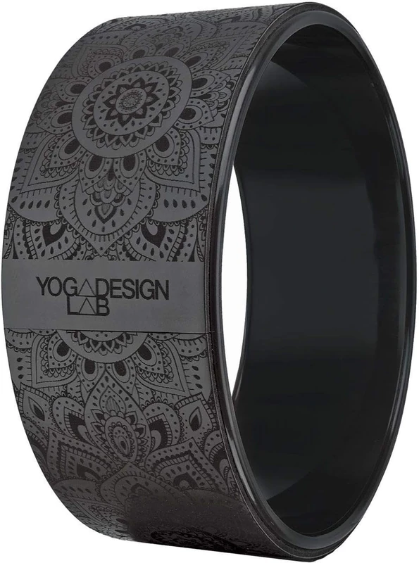 Yoga Design Lab | THE YOGA WHEEL | Eco Printed, Extra Strength, Padded, Dharma Exercise Wheel | Enhance Your Postures and Stretch Deeper (YDL-Mandala Night PU)