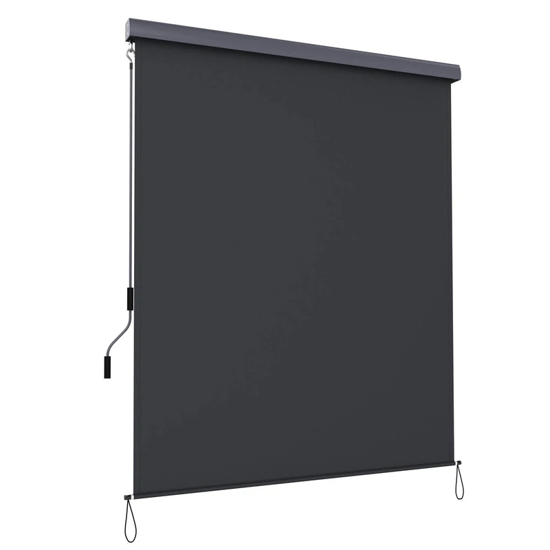 SONGMICS 2.5 X 1.6 m (L x W) Vertical Awning for Patio and Balcony with Housing, Outdoor Protection from Sun and Wind, Privacy Screen, Grey GSA165GY