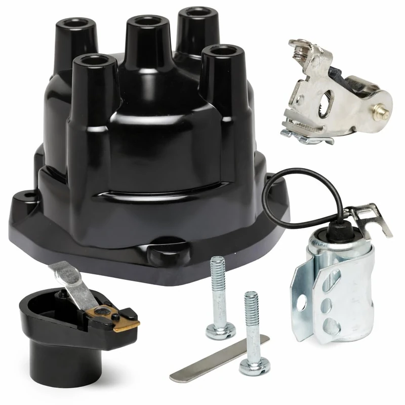 Distributor Cap, Rotor, Points, Condenser Ignition Kit for Mercruiser 3.0 2.5 3.7