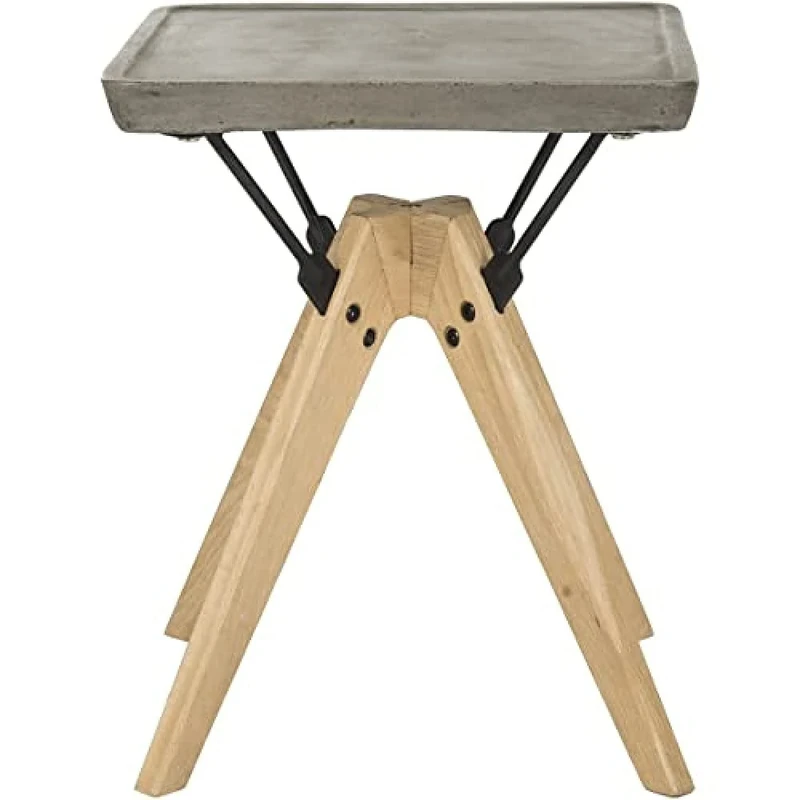 SAFAVIEH Modern Concrete Outdoor Accent Table, in Dark Grey