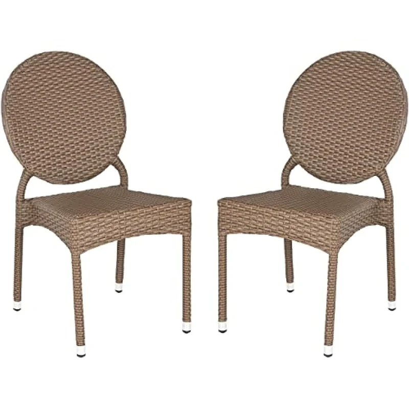 SAFAVIEH Wicker Outdoor Dining Chairs - Set of 2, in Brown