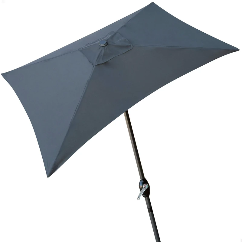 Rectangular parasol for balcony Aluminium grey 200x120 cm