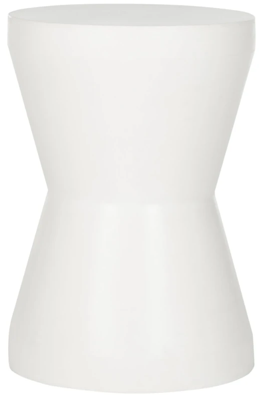 SAFAVIEH Modern Outdoor Cement Stool, in Ivory, 31 X 31 X 43.94