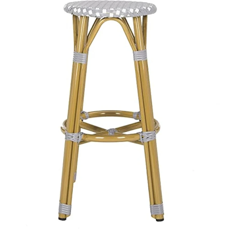 SAFAVIEH Modern Outdoor Barstool, in Grey and White