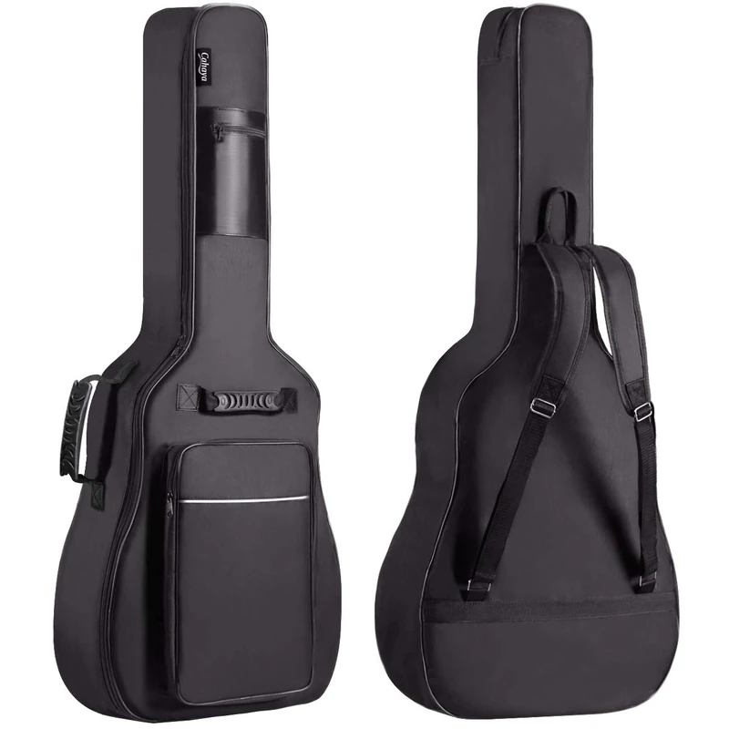 CAHAYA Guitar Bag Acoustic Oxford - 40 41 42 Inch Guitar Case Upgraded Premium Version 12mm Sponge Padded, Black CY0149