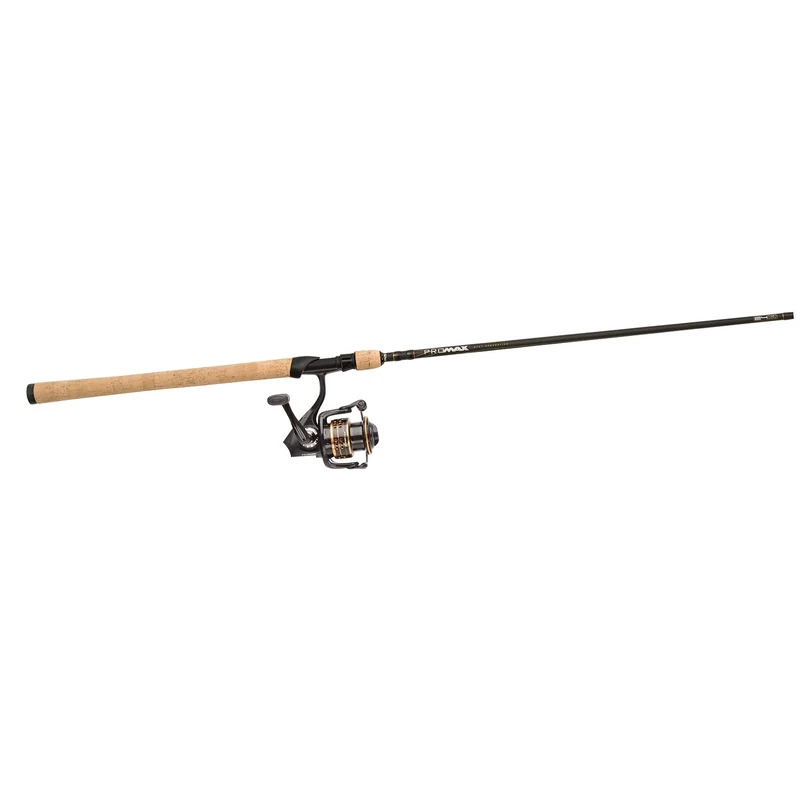 Abu Garcia Pro Max Medium Heavy Spinning Rod and Reel Combo-7'6 2 Piece 15-45g, Black/Gold, 7 ft/6-Inch