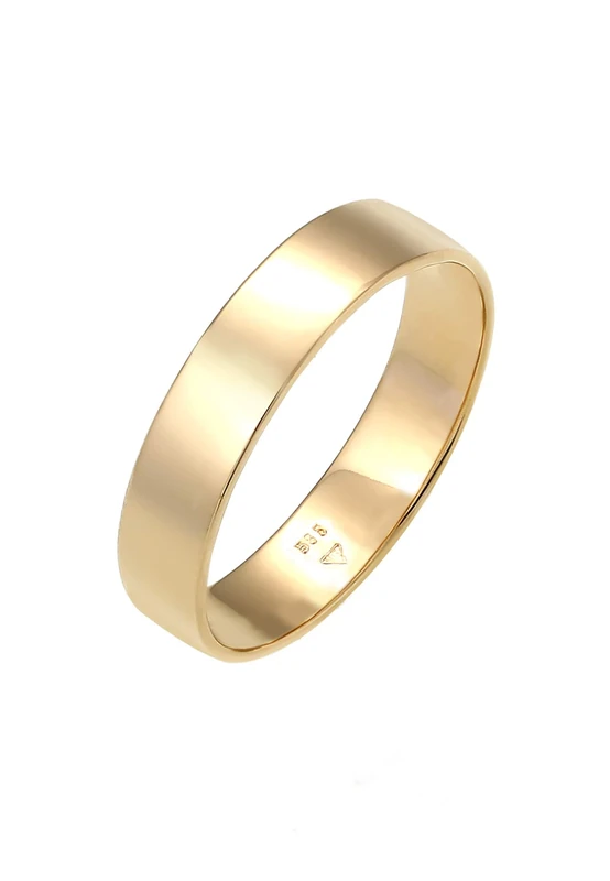 Elli Women Yellow Gold Promise Plain Band Ring - 0610442017_60